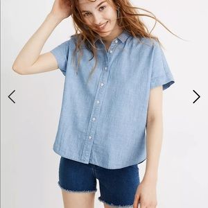 Madewell Chambray Cropped Button Down